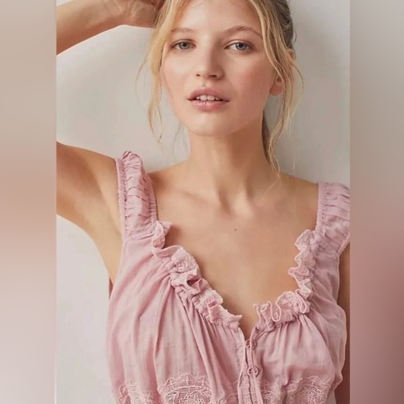 Free People Pink Lace Trim Maxi Dress - Picture 3 of 11